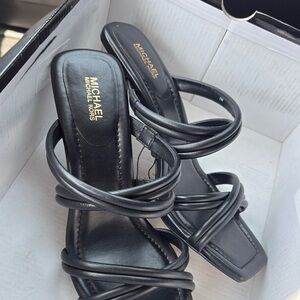 Michael Kors Black Glossy Heels with Straps